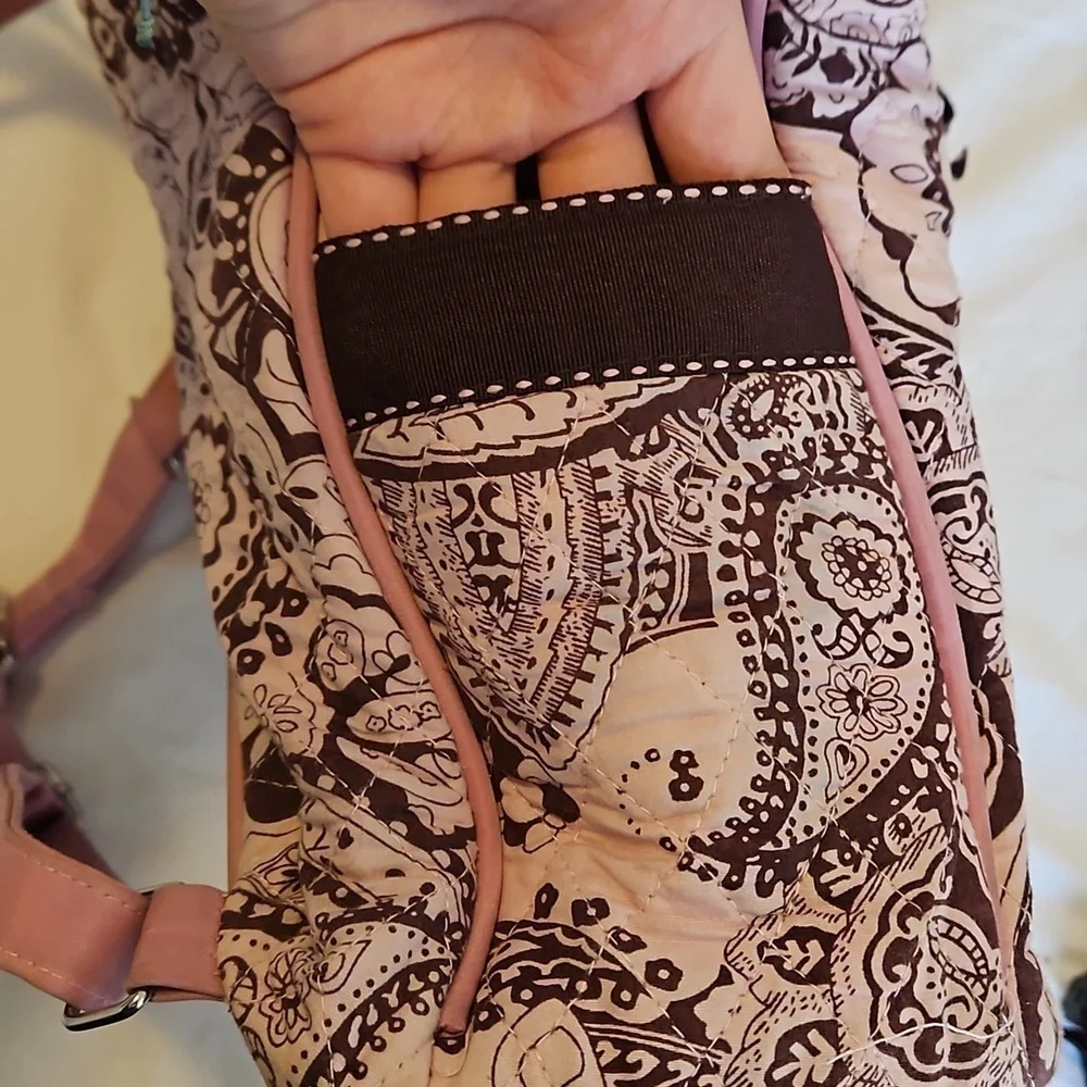 Pink and Brown Paisley Backpack